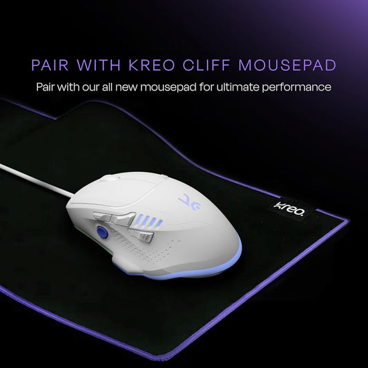 KREO HAWK | PRO WIRED MOUSE | 12,400 DPI | PMW3327 SENSOR