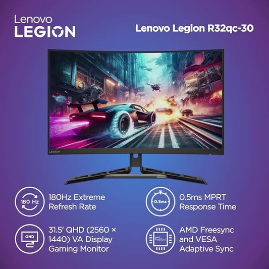 LENOVO LEGION R32QC-30 | 32" QHD | 180Hz | CURVED GAMING