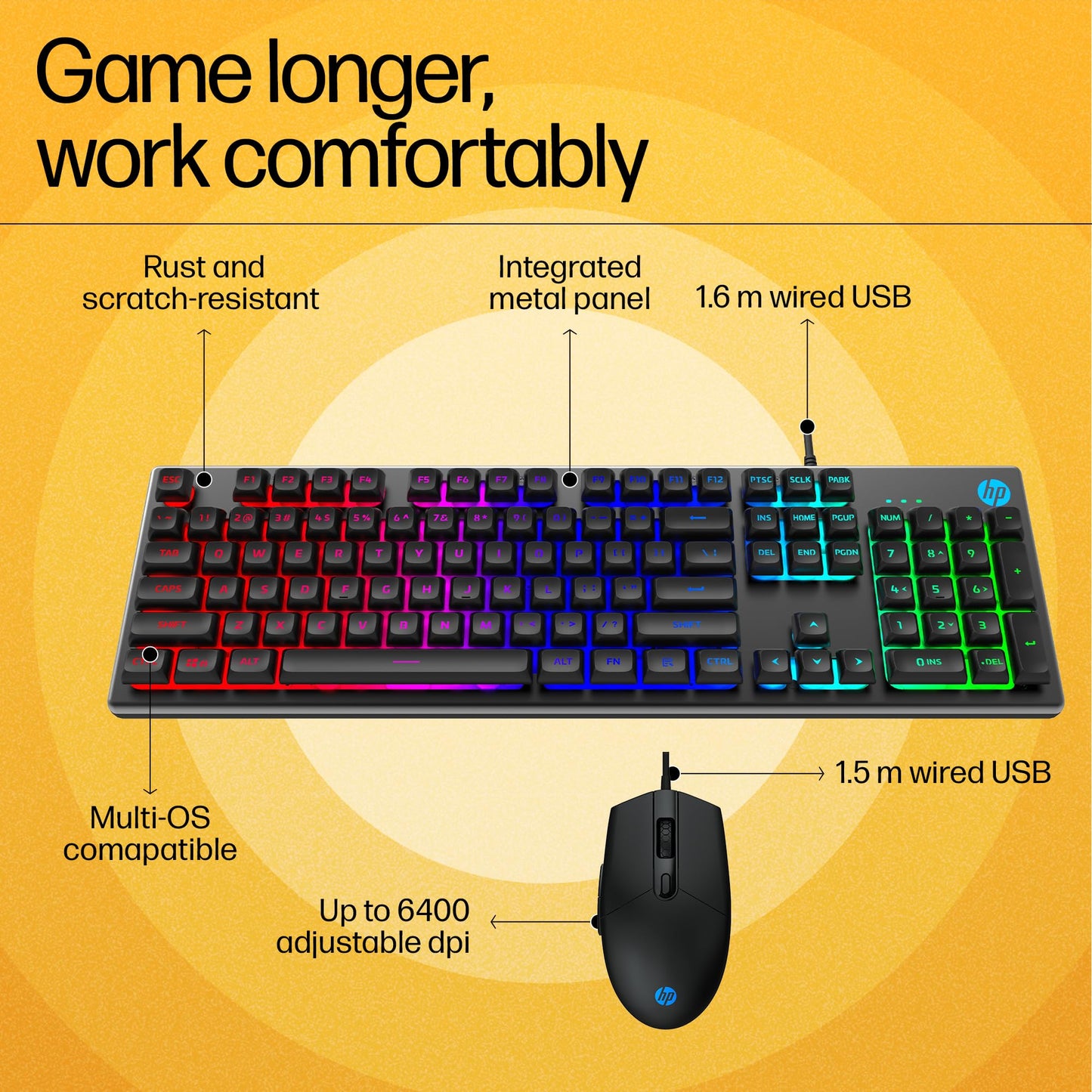 HP KM300F COMBO | BACKLIT GAMING | 6400 DPI