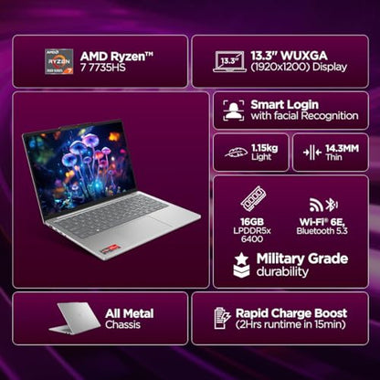 LENOVO IDEAPAD SLIM 5 | RYZEN 7 7735HS | 16GB DDR5 | 1.15KG ULTRA-LIGHT