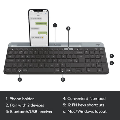 LOGITECH K580 SLIM | BLUETOOTH | 24M BATTERY