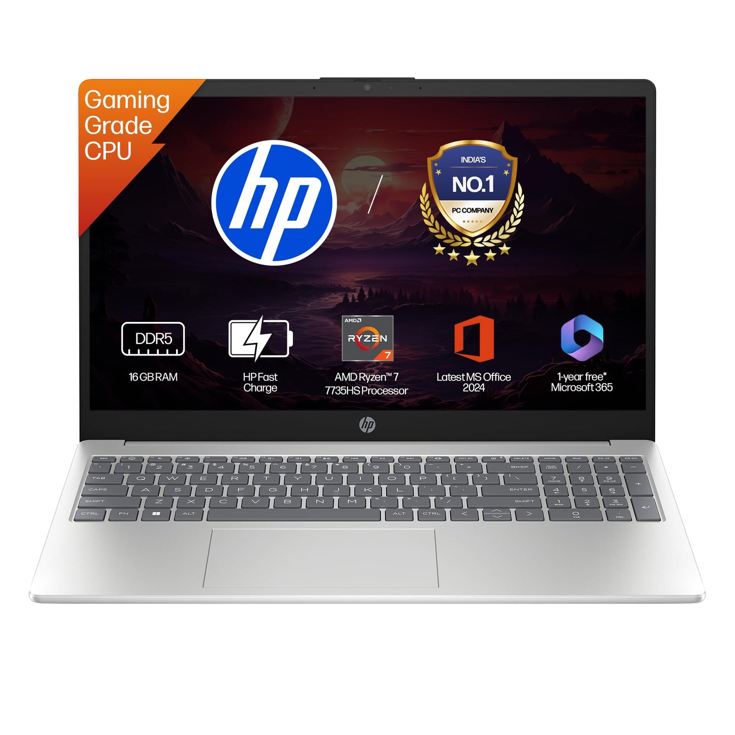 HP 15 | RYZEN 5 7520U | 16GB LPDDR5 | 512GB SSD | BACKLIT KB