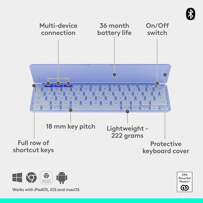 LOGITECH KEYS-TO-GO 2 | ULTRA-SLIM | BLUETOOTH