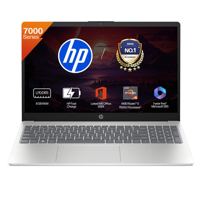 HP 15 | RYZEN 5 7520U | 16GB LPDDR5 | 512GB SSD | BACKLIT KB
