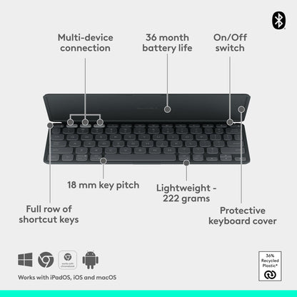 LOGITECH KEYS-TO-GO 2 | ULTRA-SLIM | BLUETOOTH