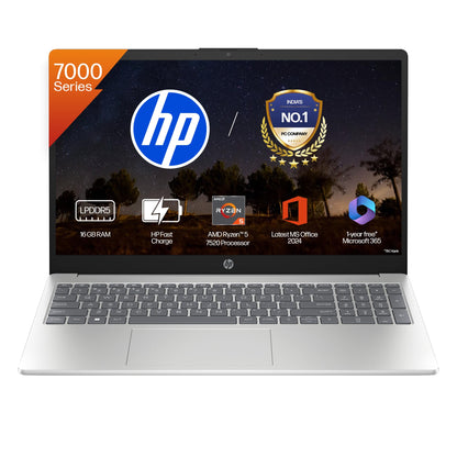 HP 15 | RYZEN 5 7520U | 16GB LPDDR5 | 512GB SSD | BACKLIT KB