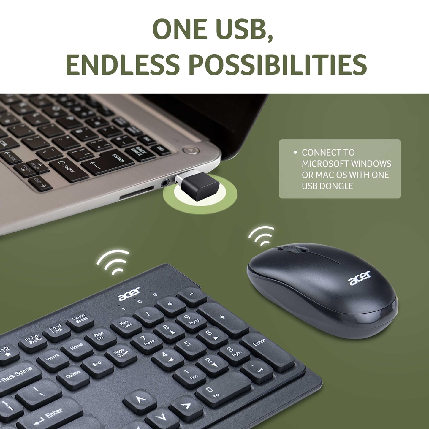 ACER WIRELESS COMBO | 1600 DPI | NANO RECEIVER