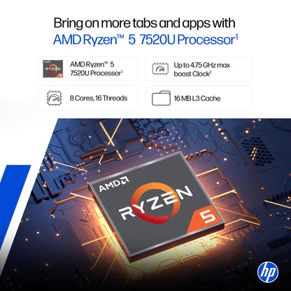 HP 15 | RYZEN 5 7520U | 16GB LPDDR5 | 512GB SSD | BACKLIT KB